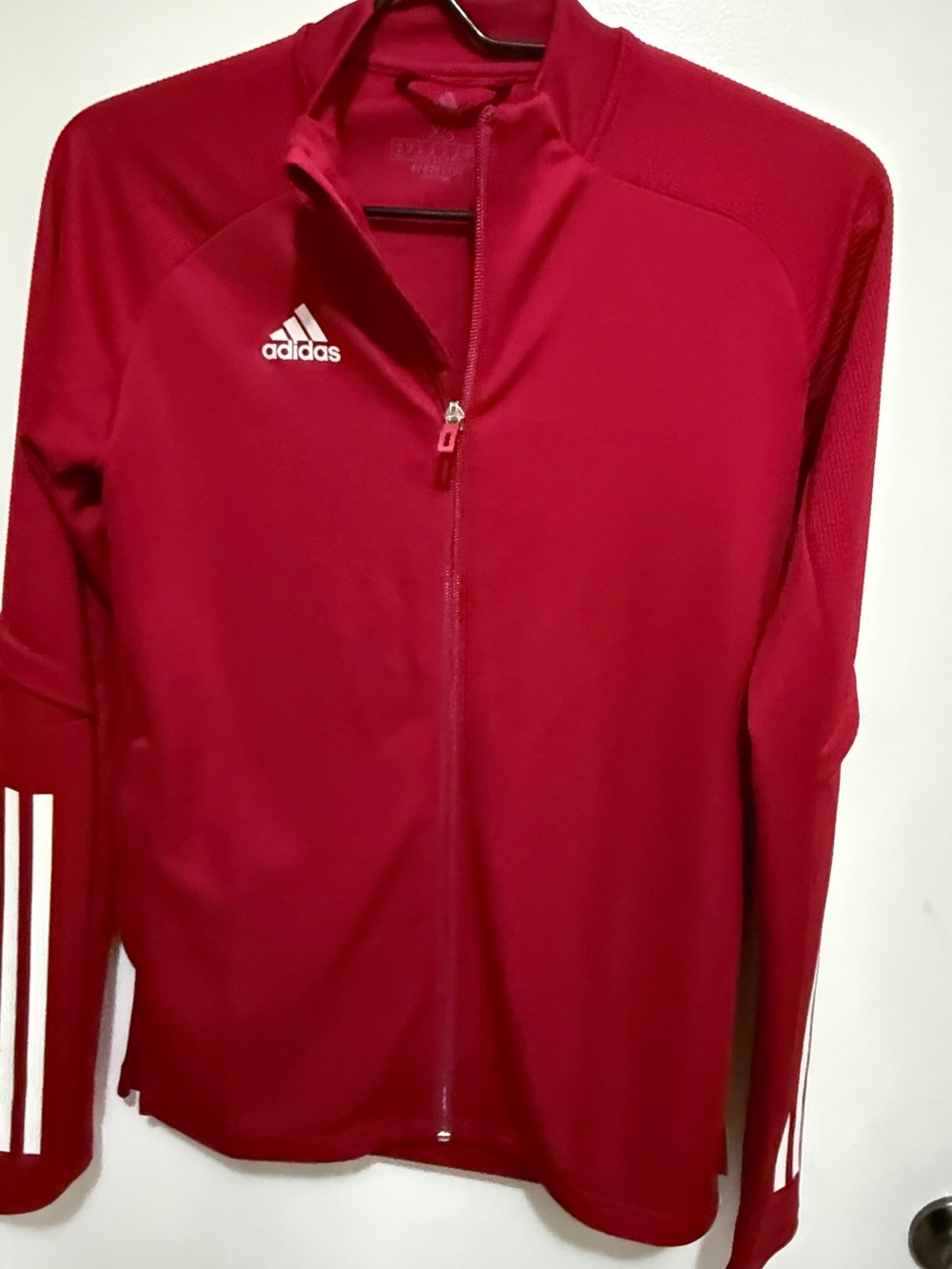adidas Women’s Red Full-Zip Training Jacket - Picture 3 of 4